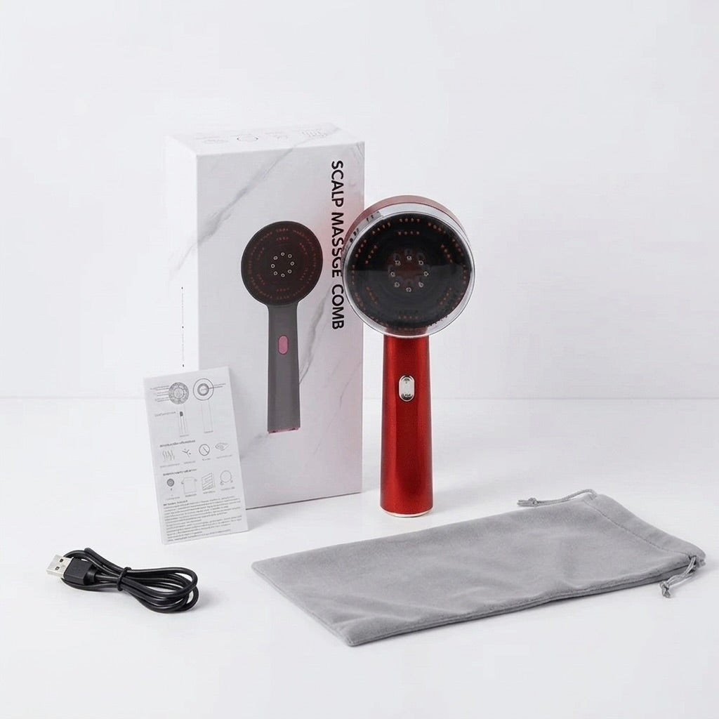 Professional Follicure Hair Growth Serum Applicator &  Red Light Therapy Brush