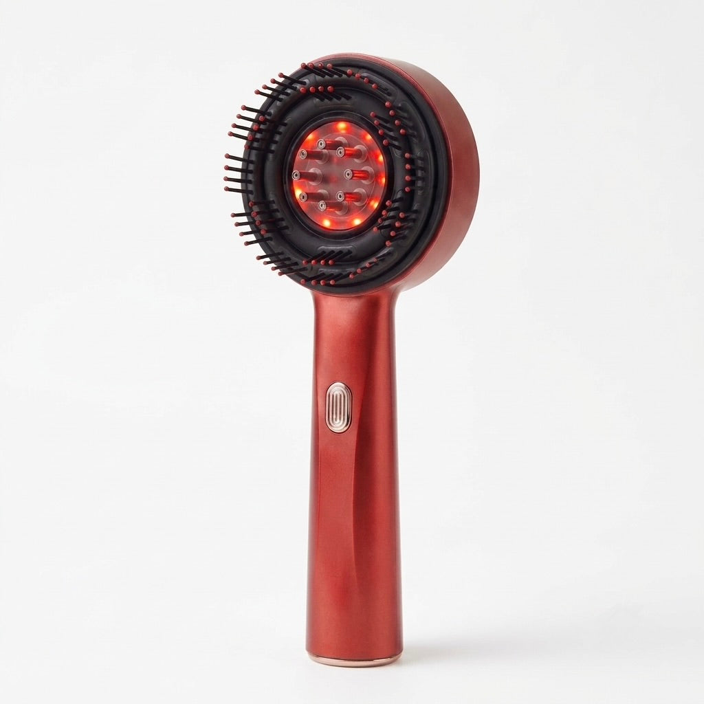 Professional Follicure Hair Growth Serum Applicator &  Red Light Therapy Brush