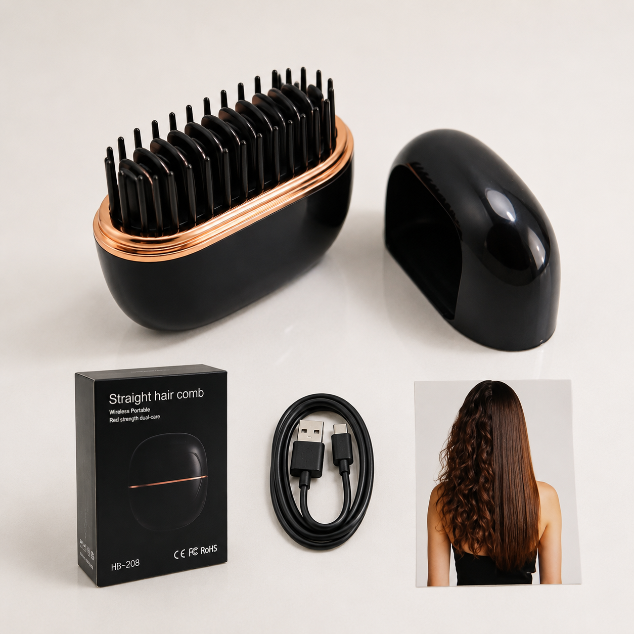 SleekStyle Ceramic Hair Straightening Comb - Heated Anti-Frizz Styler